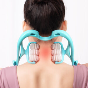 6-roller neck and shoulder massager with ergonomic swan design