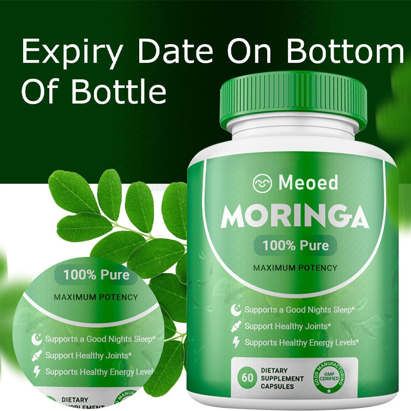 Moringa supplement highlighting sleep, joint and energy support Moringa supplement highlighting sleep, joint and energy support