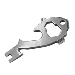 20-in-1 stainless steel keychain multitool with hex wrenches and pry tip