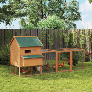 137 inch wooden chicken coop with extended run and nesting box dimensions