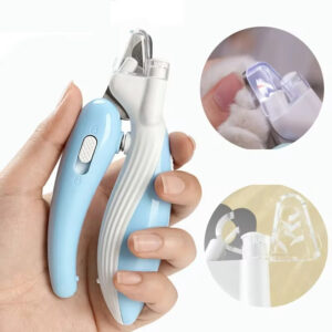 LED pet nail clippers with ergonomic non-slip handle